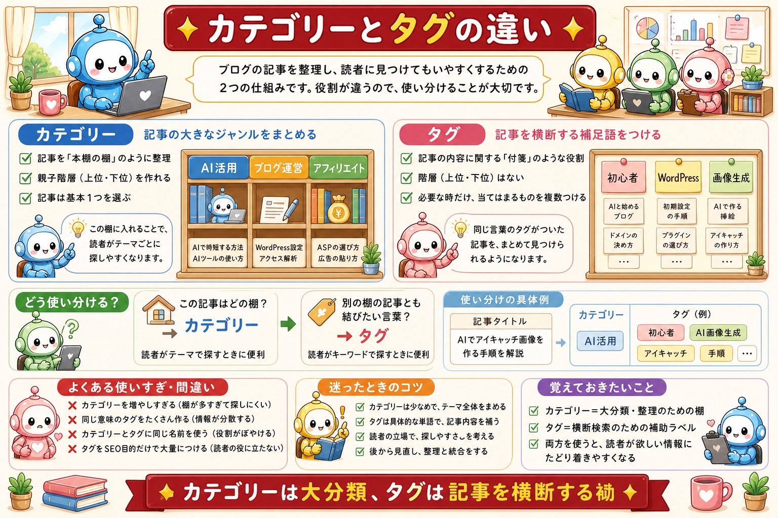 カテゴリーとタグの設定方法をまとめた図解 1