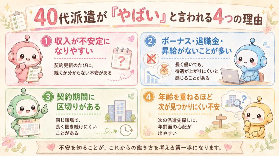 40代派遣が「やばい」と言われる4つの理由