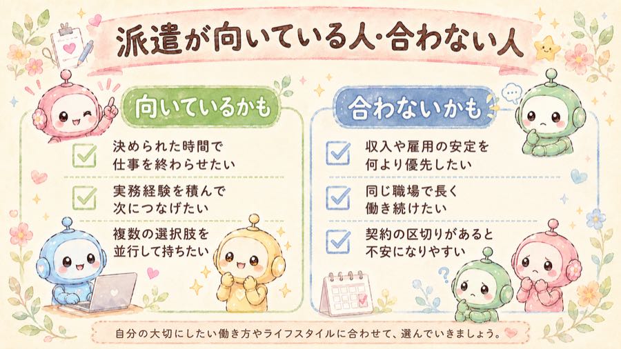 派遣が向いている人・合わない人
