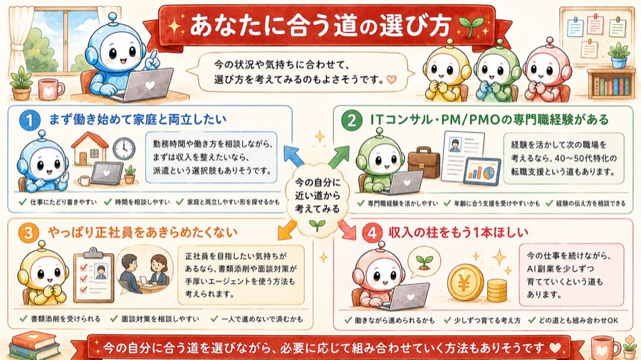 あなたに合う道の選び方の図解