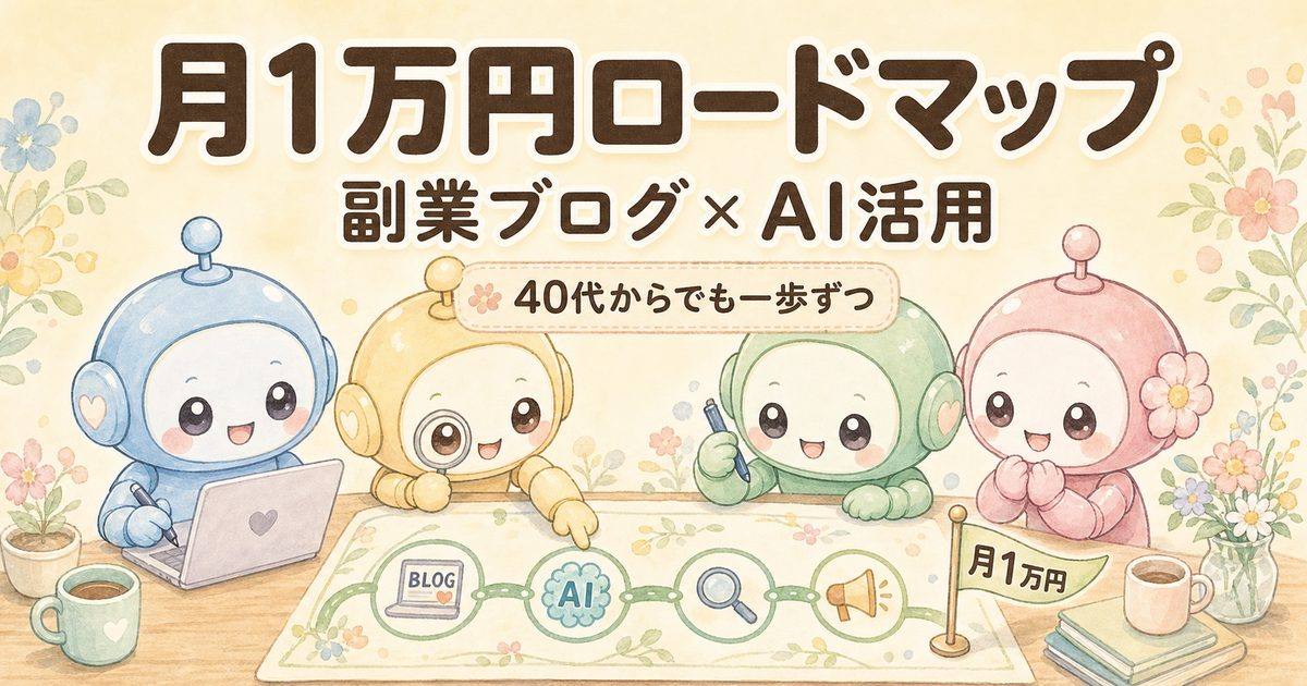 副業ブログで月1万円を目指すロードマップのアイキャッチ