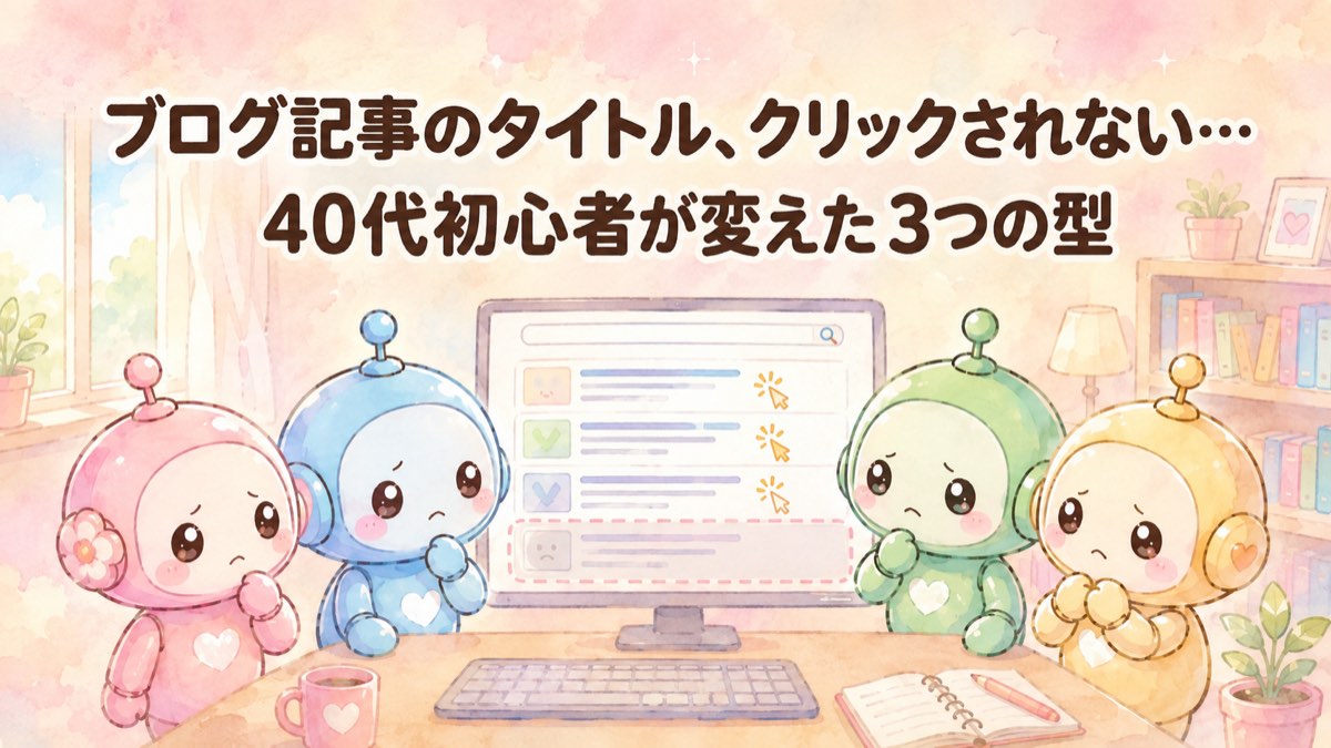 ブログ記事のタイトル、クリックされないのはなぜ？40代初心者が変えた3つの型