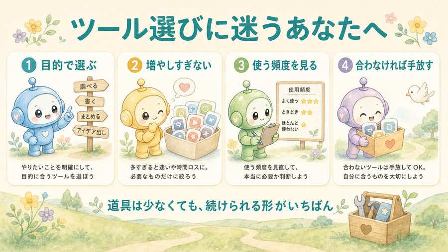 ツール選びに迷う人へのまとめ図解