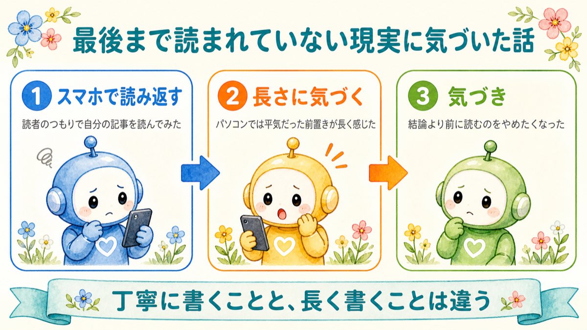 最後まで読まれていない現実に気づいた話の図解