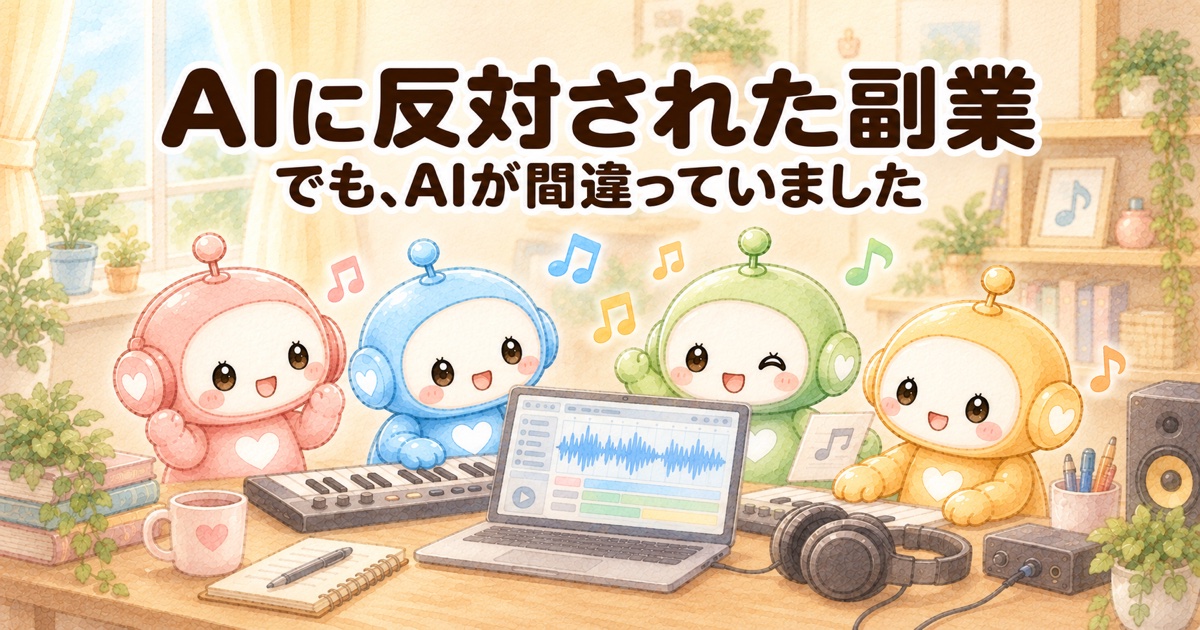 AI×BGM副業に挑戦する40代女性ブロガーのアイキャッチ画像