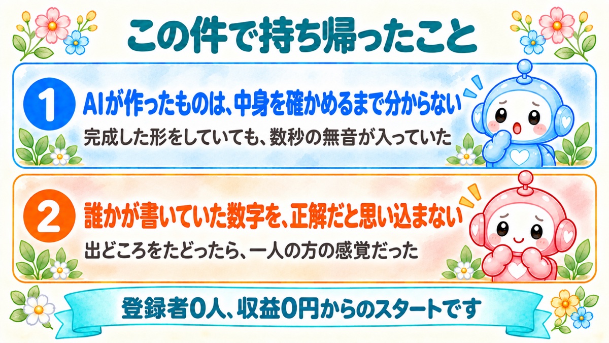 この件で持ち帰ったこと2つ