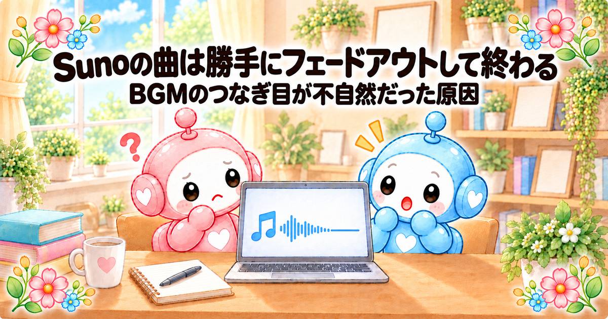 Sunoの曲は勝手にフェードアウトして終わる｜BGMのつなぎ目が不自然だった原因