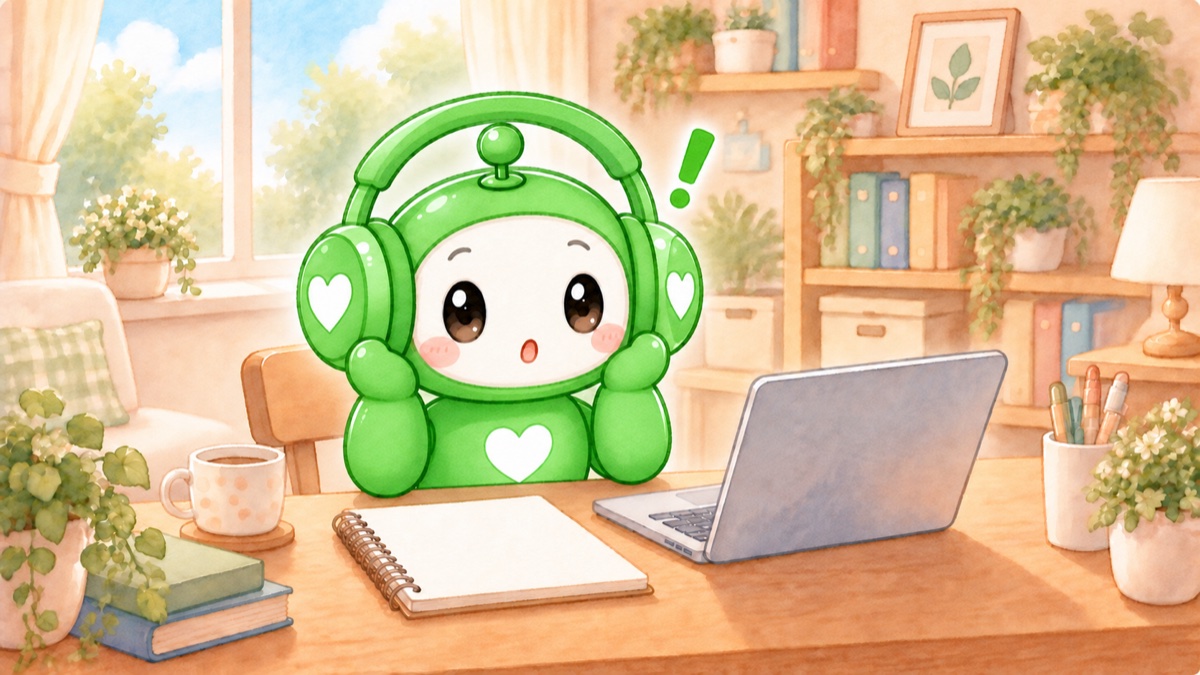ヘッドホンで聴いて違いに気づいたロボットの挿絵