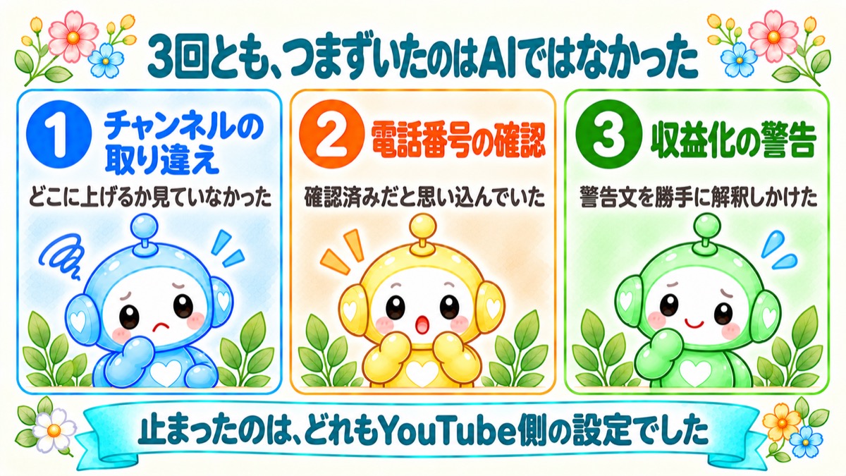 3回とも、つまずいたのはAIではありませんでした
